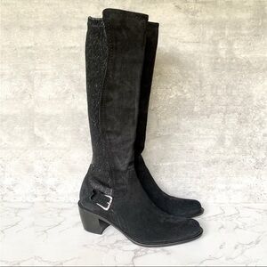 Donald J Pliner Narrow Black Suede Knee High Boots Women’s 7.5N